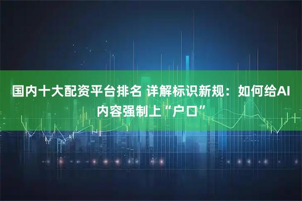 国内十大配资平台排名 详解标识新规：如何给AI内容强制上“户口”